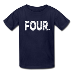 Boy 4th Birthday Shirt, Grunge Kids' T-Shirt Fruit of the Loom - navy