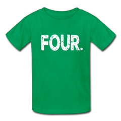 Boy 4th Birthday Shirt, Grunge Kids' T-Shirt Fruit of the Loom - kelly green