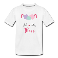 Kitty Cat Girls 3rd Birthday Shirt, Toddler Premium T-Shirt - white