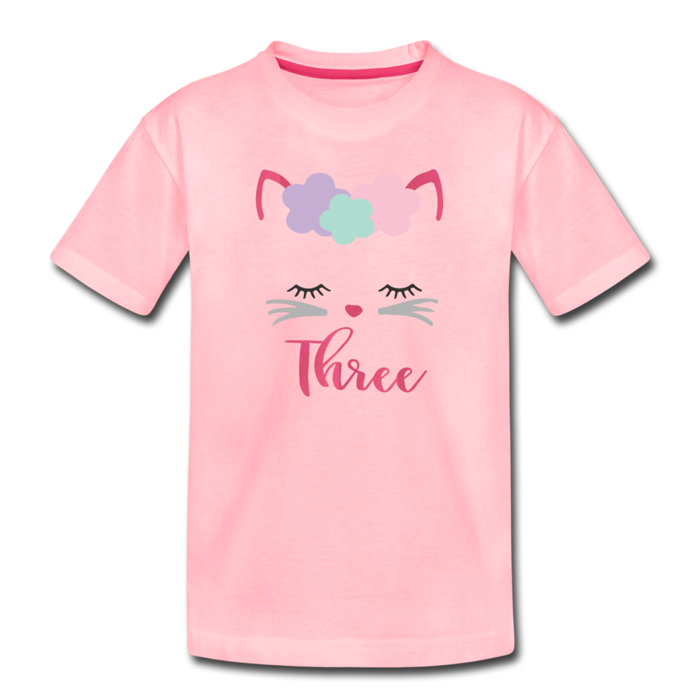 Kitty Cat Girls 3rd Birthday Shirt, Toddler Premium T-Shirt - pink