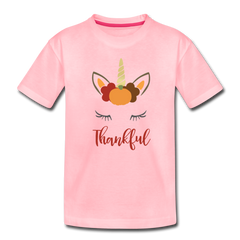 Girls Thanksgiving Unicorn Shirt, Toddler Premium T-Shirt - pink