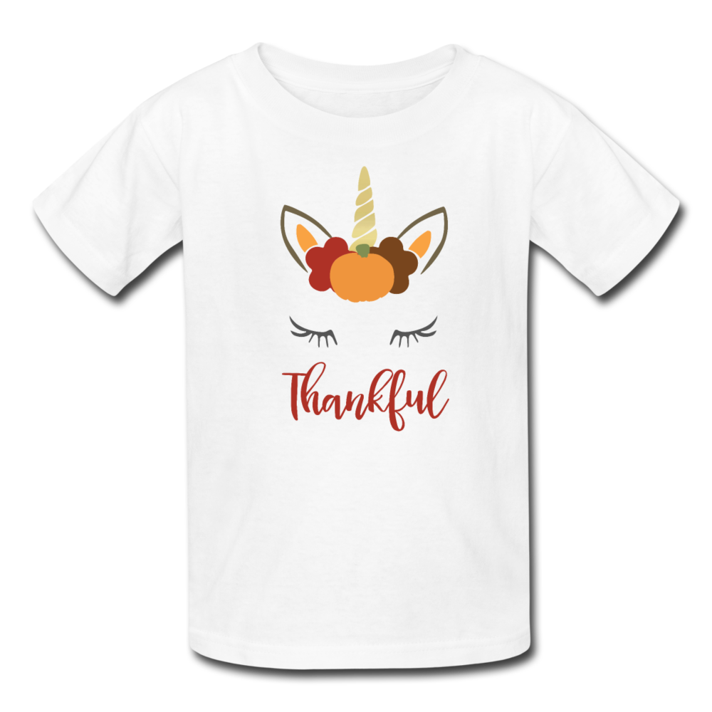 Girls Thanksgiving Unicorn Shirt, Toddler Premium T-Shirt - white