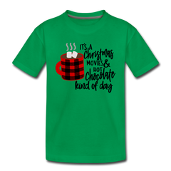 Kids Hot Chocolate Christmas Shirt, Toddler Premium T-Shirt - kelly green
