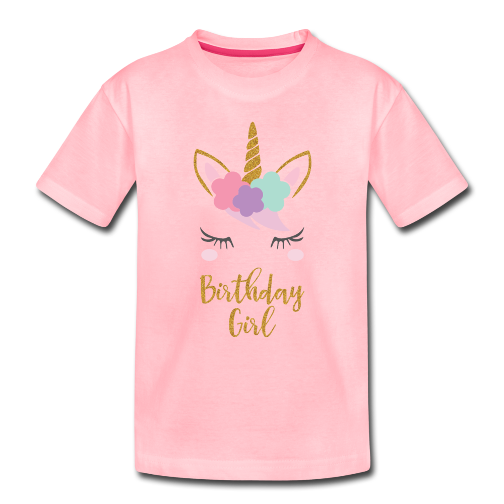 Birthday Girl Unicorn Shirt, Toddler Premium T-Shirt - pink