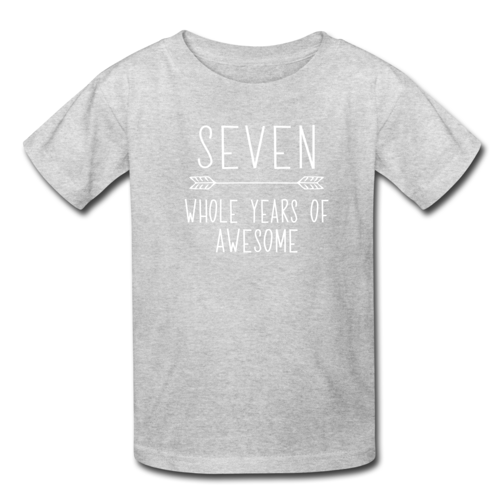 Boy Seven Whole Years of Awesome Birthday Shirt, Kids' T-Shirt Fruit of the Loom - heather gray