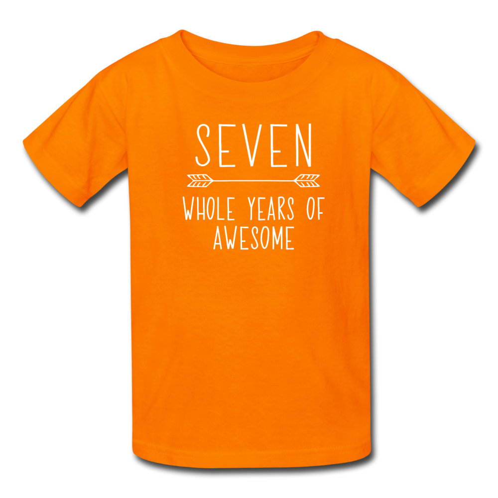 Boy Seven Whole Years of Awesome Birthday Shirt, Kids' T-Shirt Fruit of the Loom - orange