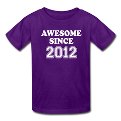 Awesome Since 2012 Birthday Shirt, Kids' T-Shirt Fruit of the Loom - purple