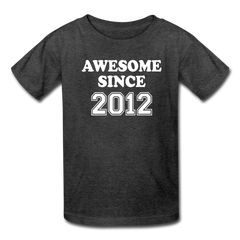 Awesome Since 2012 Birthday Shirt, Kids' T-Shirt Fruit of the Loom - heather black