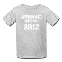 Awesome Since 2012 Birthday Shirt, Kids' T-Shirt Fruit of the Loom - heather gray