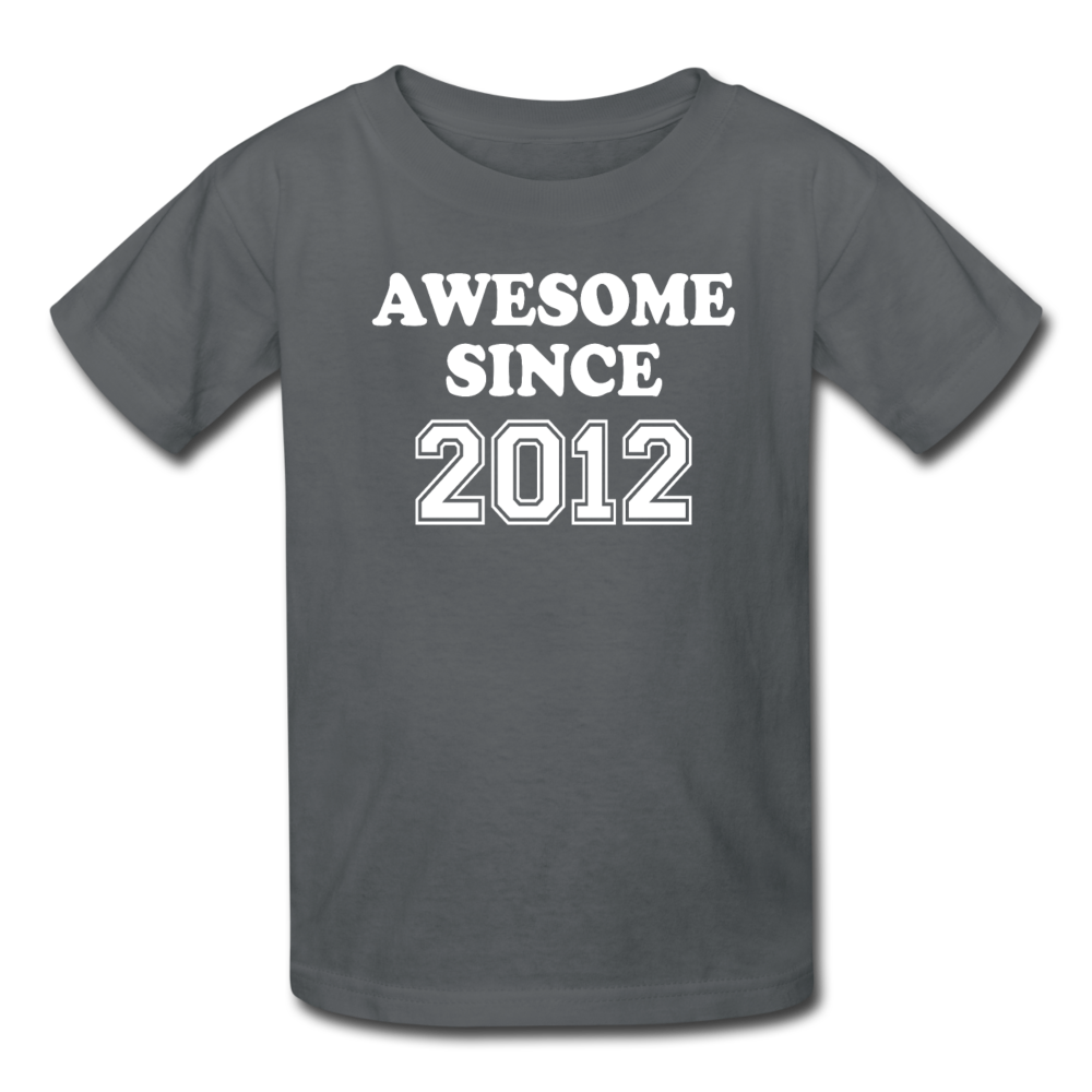 Awesome Since 2012 Birthday Shirt, Kids' T-Shirt Fruit of the Loom - charcoal