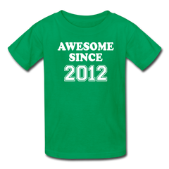 Awesome Since 2012 Birthday Shirt, Kids' T-Shirt Fruit of the Loom - kelly green