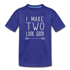 I Make Two Look Good, 2nd Birthday Outfit, Toddler Premium T-Shirt - royal blue