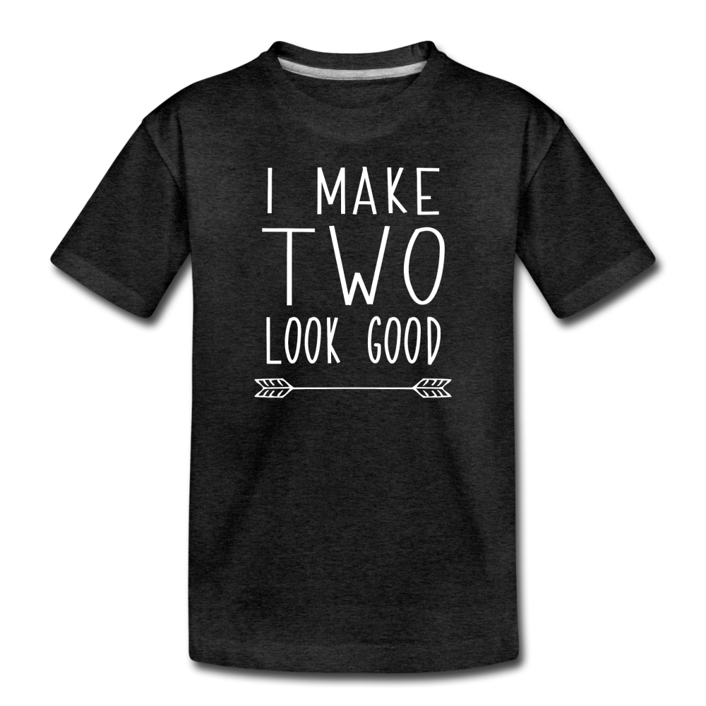 I Make Two Look Good, 2nd Birthday Outfit, Toddler Premium T-Shirt - charcoal gray