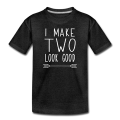 I Make Two Look Good, 2nd Birthday Outfit, Toddler Premium T-Shirt - charcoal gray