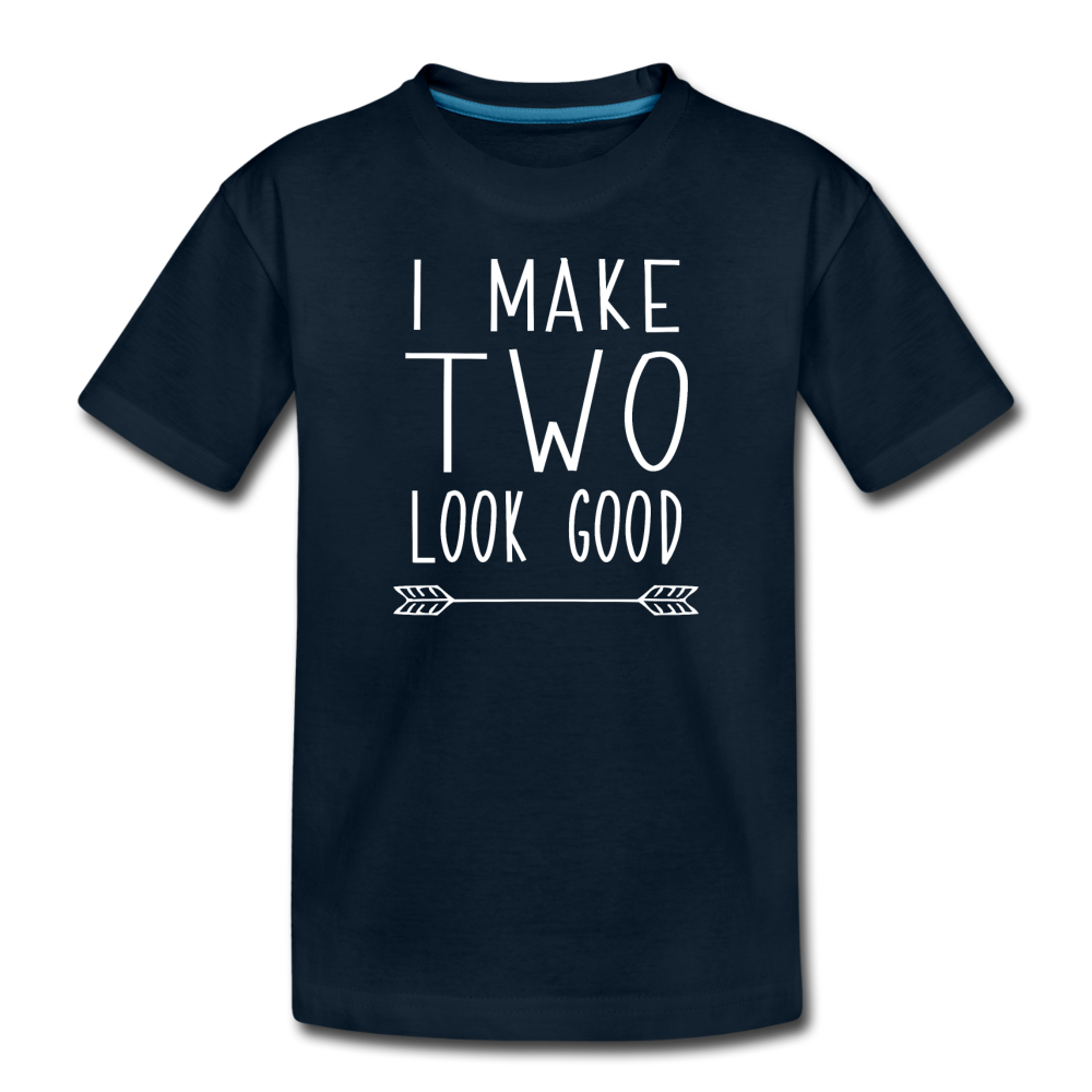 I Make Two Look Good, 2nd Birthday Outfit, Toddler Premium T-Shirt - deep navy