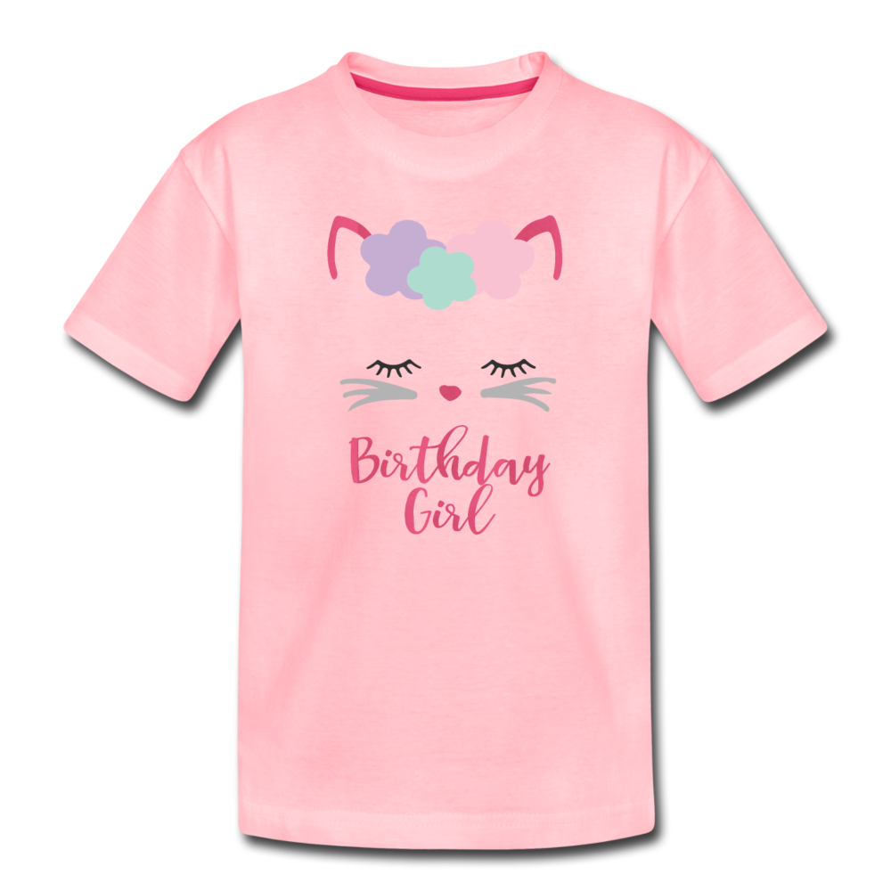Kitty Cat Birthday Girl Shirt, Toddler Premium T-Shirt - pink