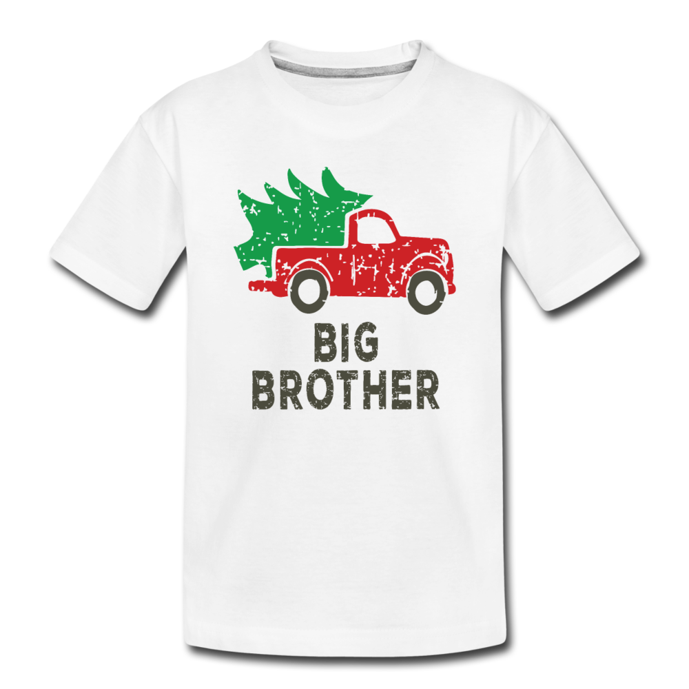 Christmas Big Brother Tee, Toddler Premium T-Shirt - white