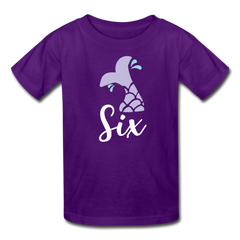 Girl Mermaid Tail 6th Birthday Shirt, Kids' T-Shirt Fruit of the Loom - purple