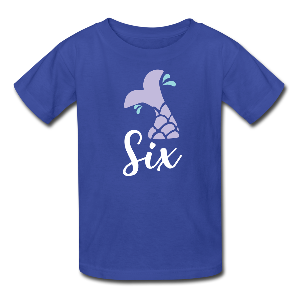 Girl Mermaid Tail 6th Birthday Shirt, Kids' T-Shirt Fruit of the Loom - royal blue