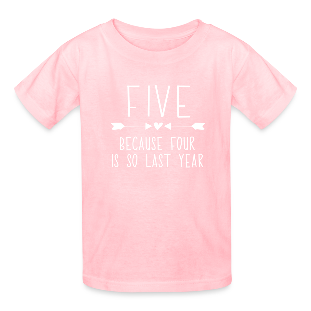 Girls 5th Birthday Shirt, 5 Whole Years of Awesome, Kids' T-Shirt Fruit of the Loom - pink