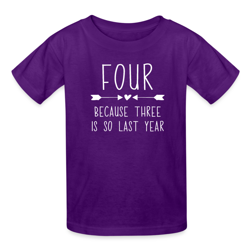 Girls 4th Birthday Shirt, 4 Whole Years of Awesome, Kids' T-Shirt Fruit of the Loom - purple