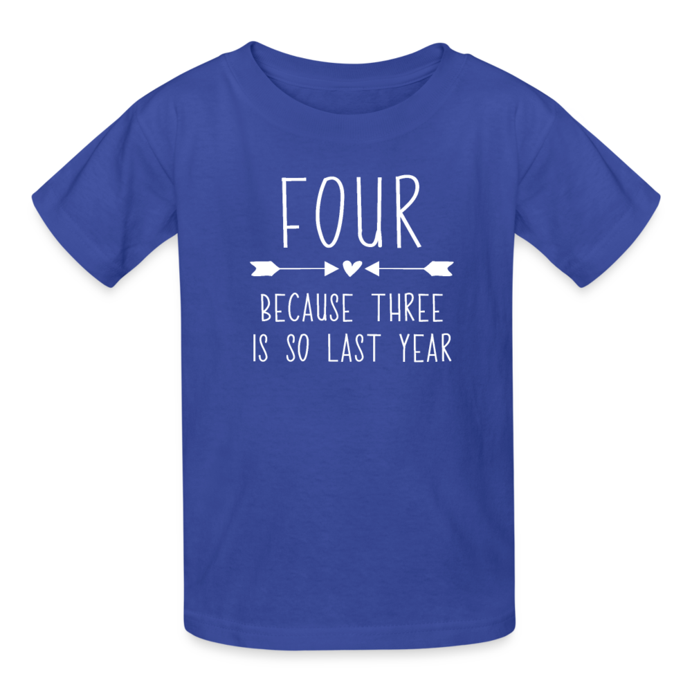 Girls 4th Birthday Shirt, 4 Whole Years of Awesome, Kids' T-Shirt Fruit of the Loom - royal blue