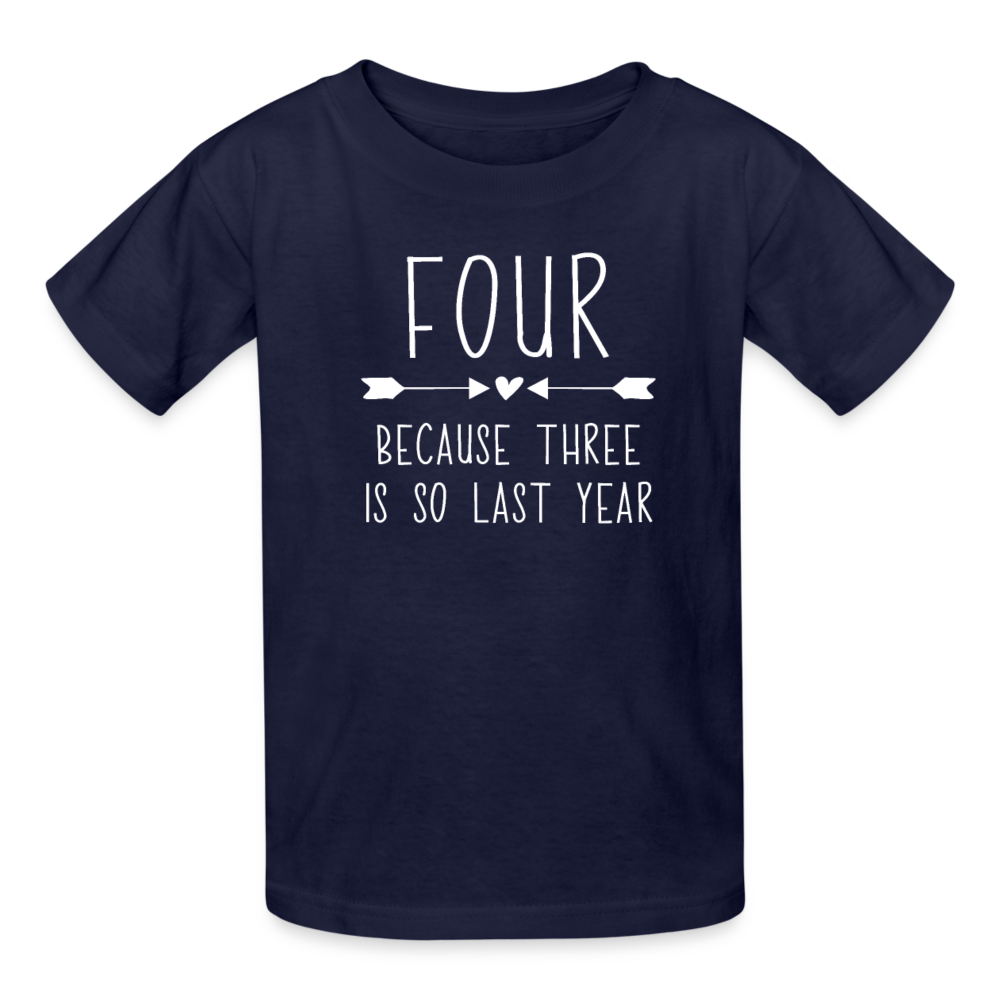 Girls 4th Birthday Shirt, 4 Whole Years of Awesome, Kids' T-Shirt Fruit of the Loom - navy
