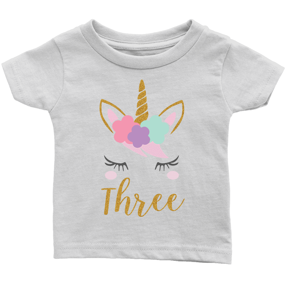 Third Birthday Girl Shirt, Unicorn 3rd Birthday Outfit - Bump and Beyond Designs